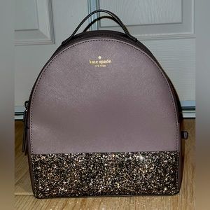 Kate Spade Grey Mini Backpack w Sparkles